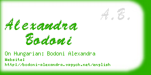 alexandra bodoni business card